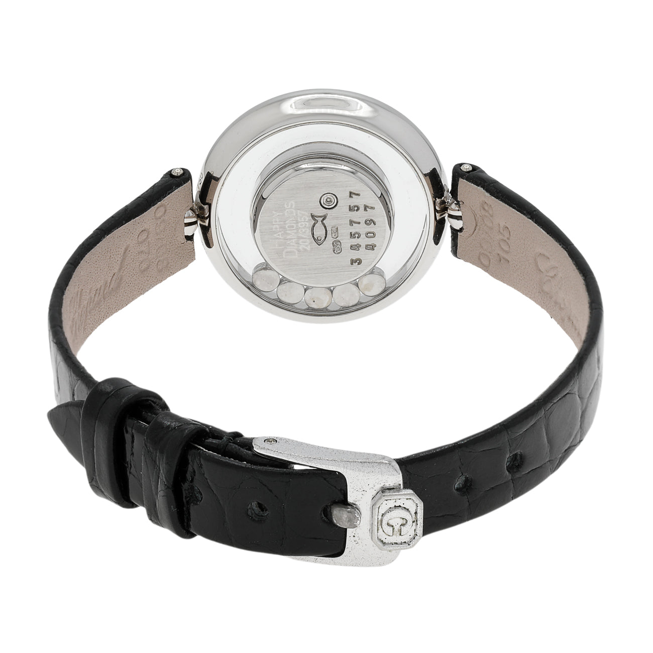 Exclusive Chopard 18K White Gold Happy Diamonds 20/3957 — Side View