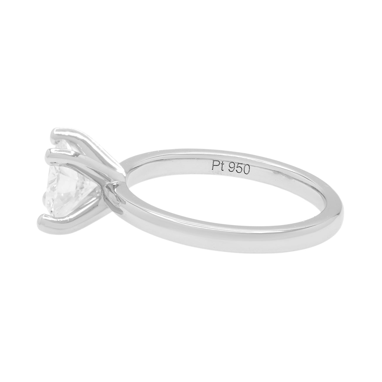 Exclusive Platinum 0.95 Carat Diamond Solitaire Ring — 3.5 — Side View