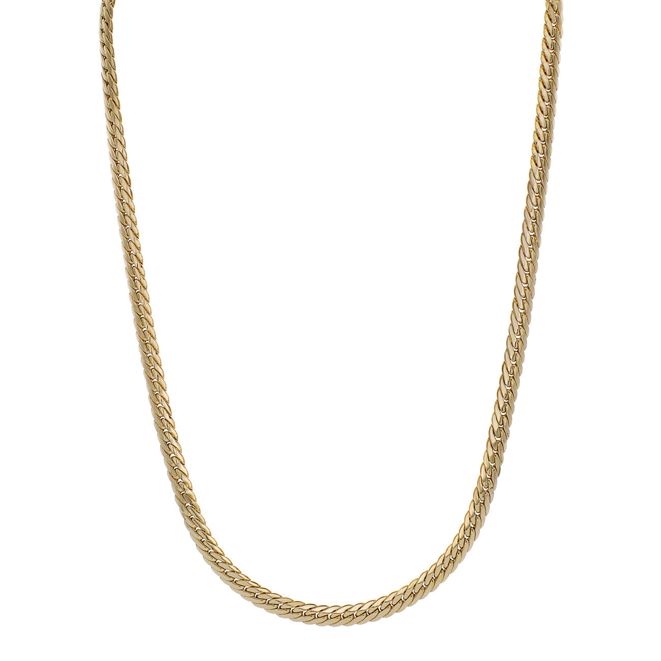 Exclusive 18K Yellow Gold Curb Link Chain — Front View