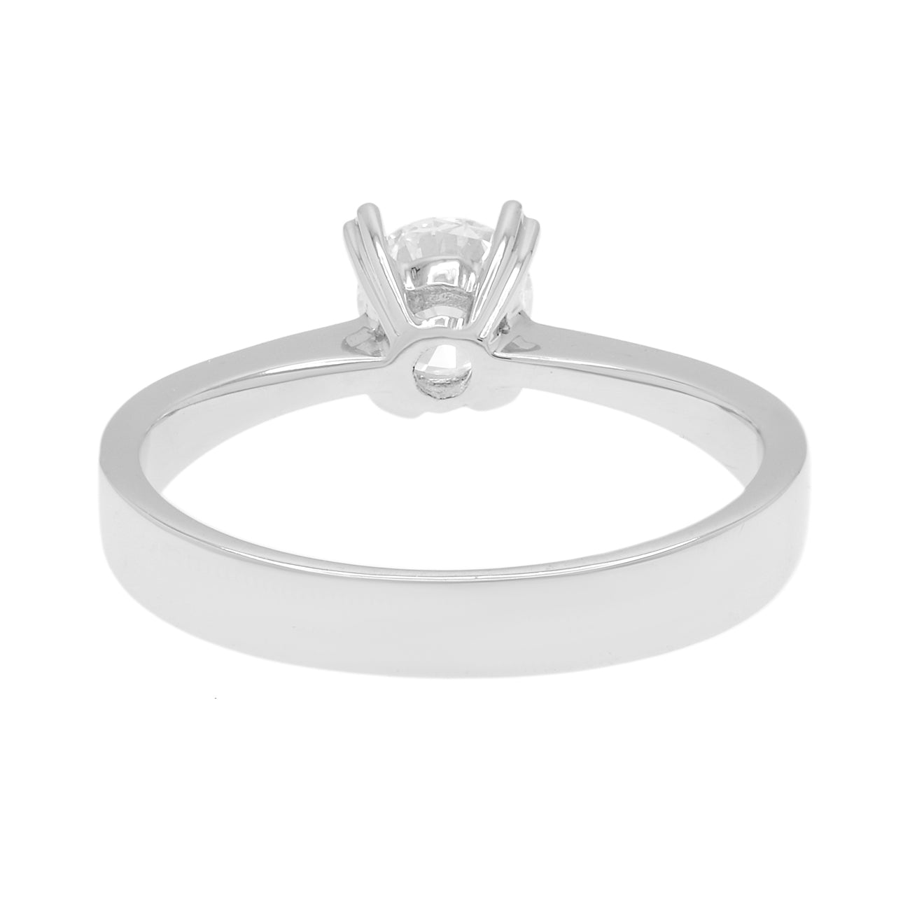 Exclusive 18K White Gold 0.50 Carat Diamond Solitaire Ring — 4.5 — Back View