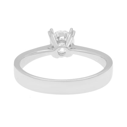 Exclusive 18K White Gold 0.50 Carat Diamond Solitaire Ring — 4.5 — Back View