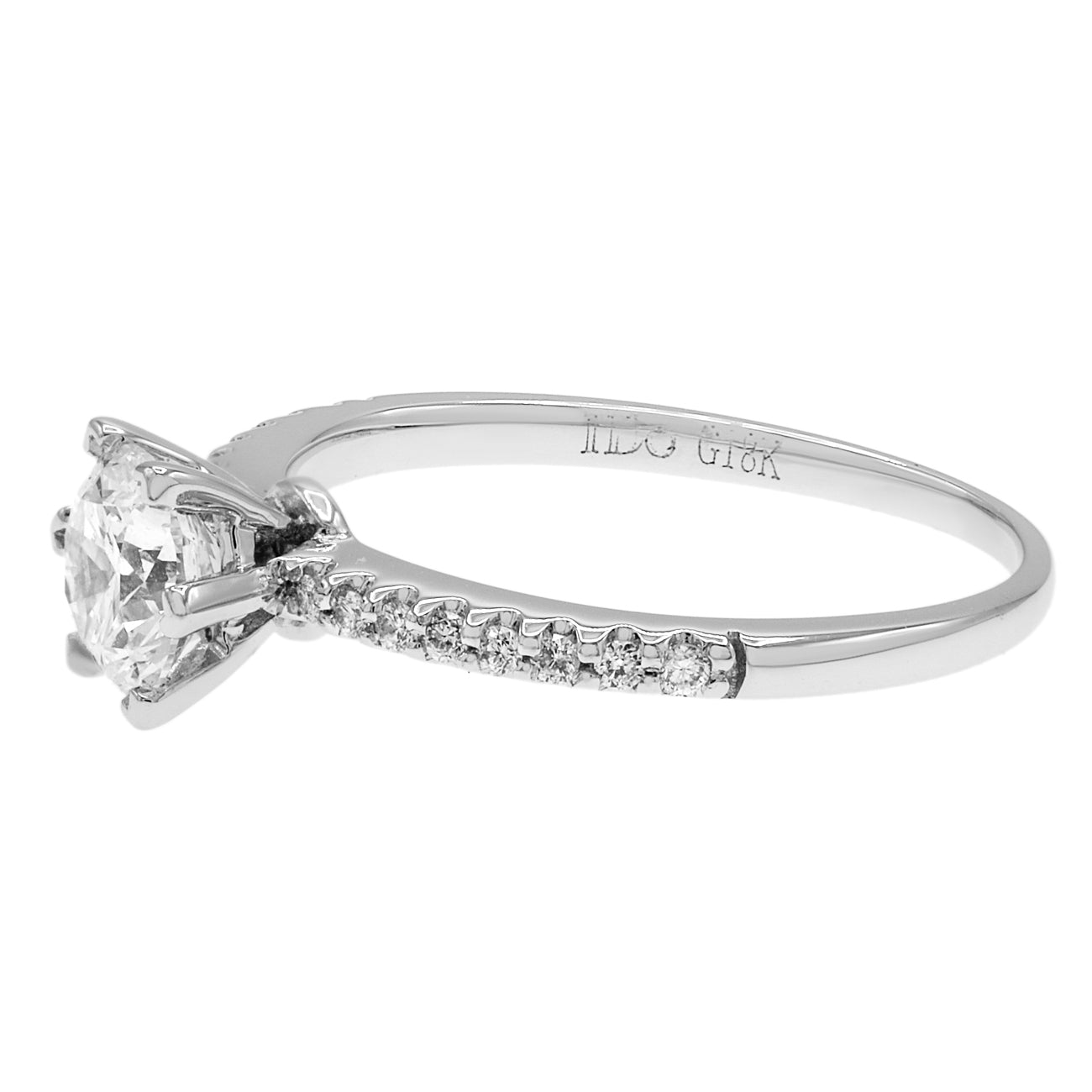 Exclusive 18K White Gold 0.50 Carat Diamond Ring — 4 — Side View