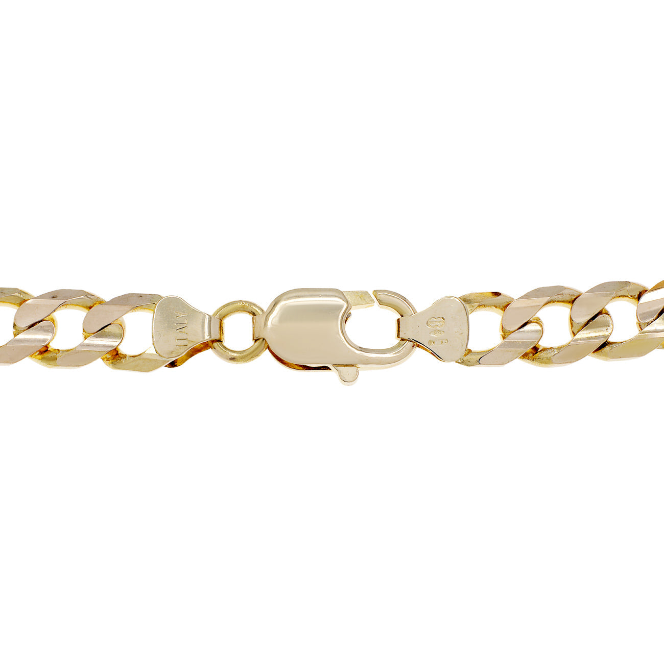 Exclusive 14K Yellow Gold Italian Figaro Bracelet — Side View