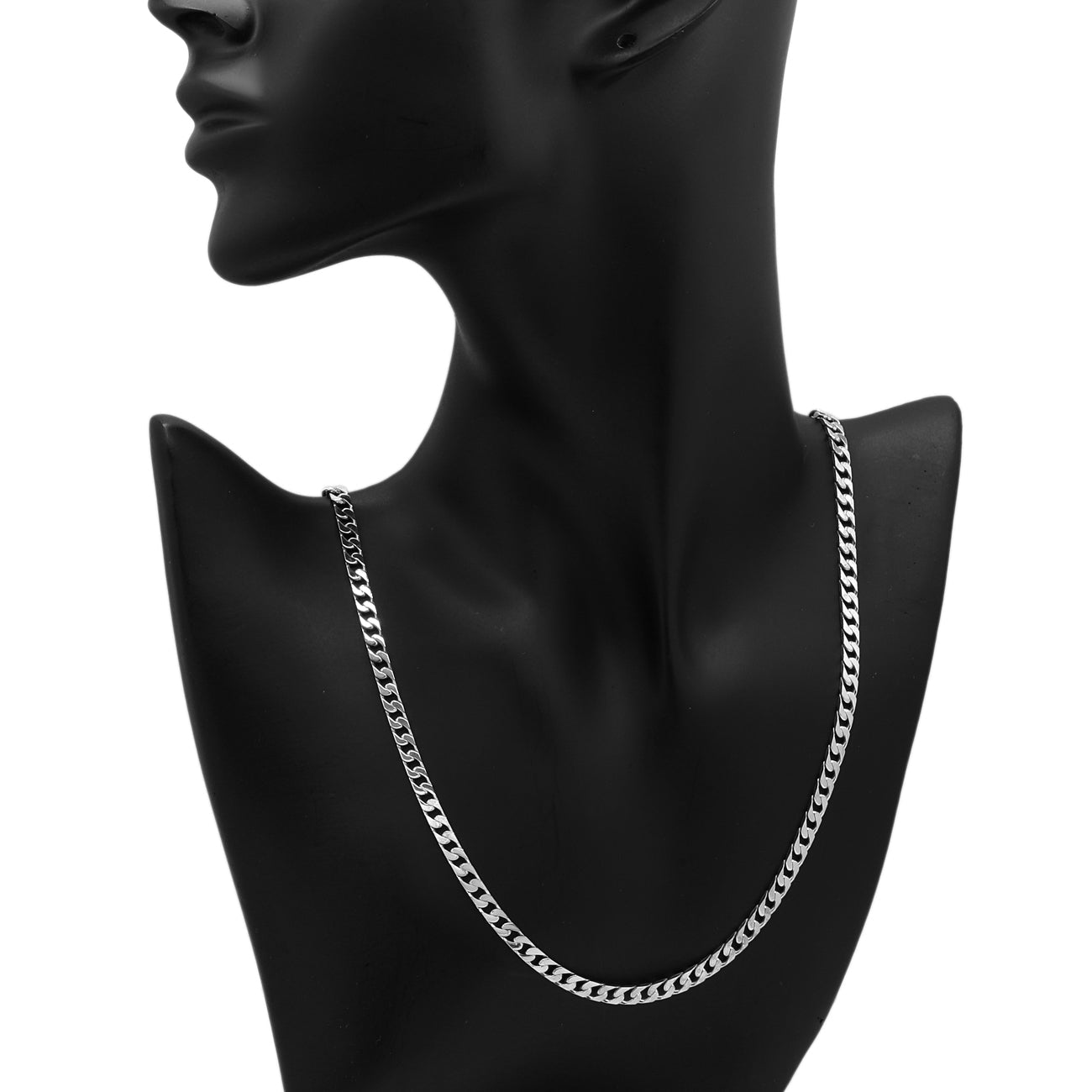Exclusive 10K White Gold Curb Chain — Back View