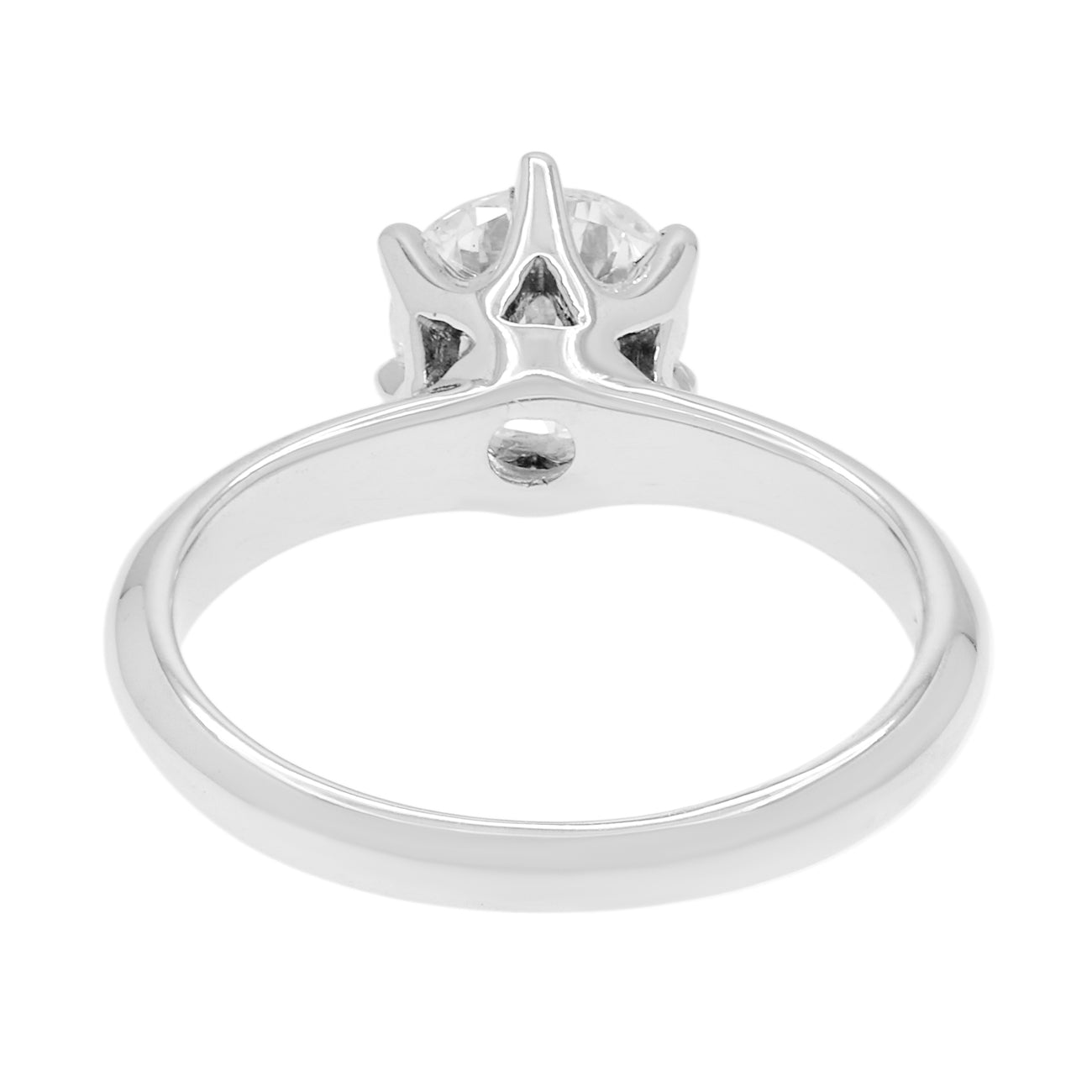 Exclusive 18K White Gold 1.06 Carat Diamond Coronet Solitaire Ring — 3.5 — Back View