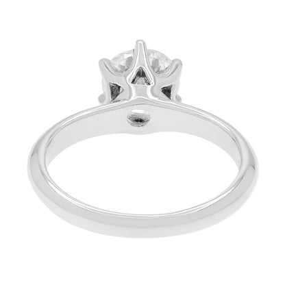 Exclusive 18K White Gold 1.06 Carat Diamond Coronet Solitaire Ring — 3.5 — Back View