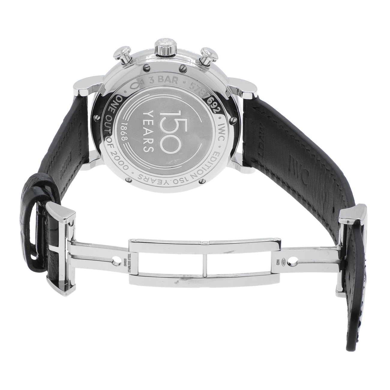 Exclusive IWC Stainless Steel Portofino Chronograph "150 Years" IW391023 — Top View