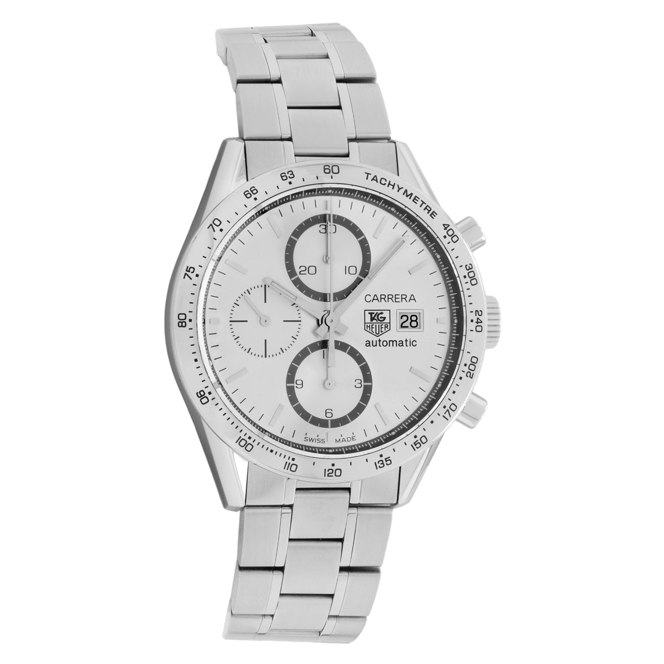 Exclusive Tag Heuer Stainless Steel Carrera Calibre 16 Chronograph CV2017 — Front View