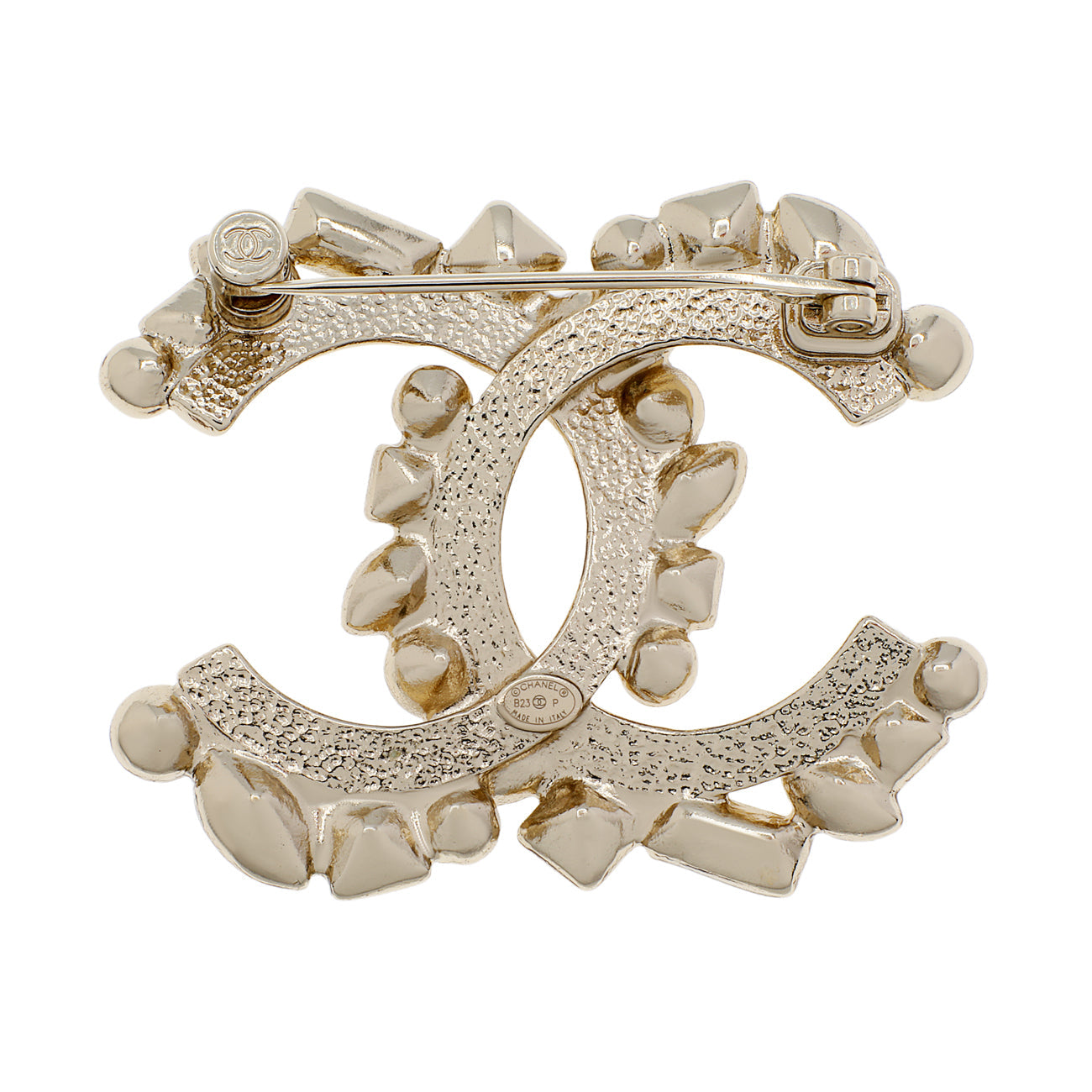 Exclusive Chanel Crystal CC Brooch — Side View