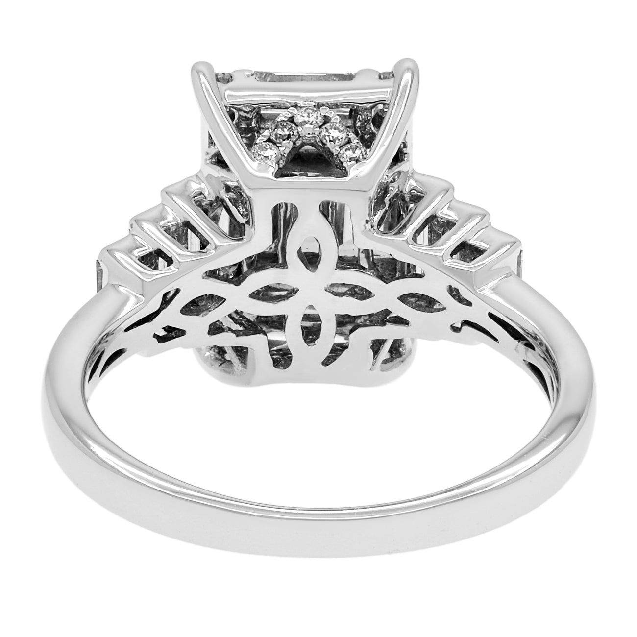 Exclusive 18K White Gold 1.88 Carat Baguette Diamond Ring — 6.25 — Side View