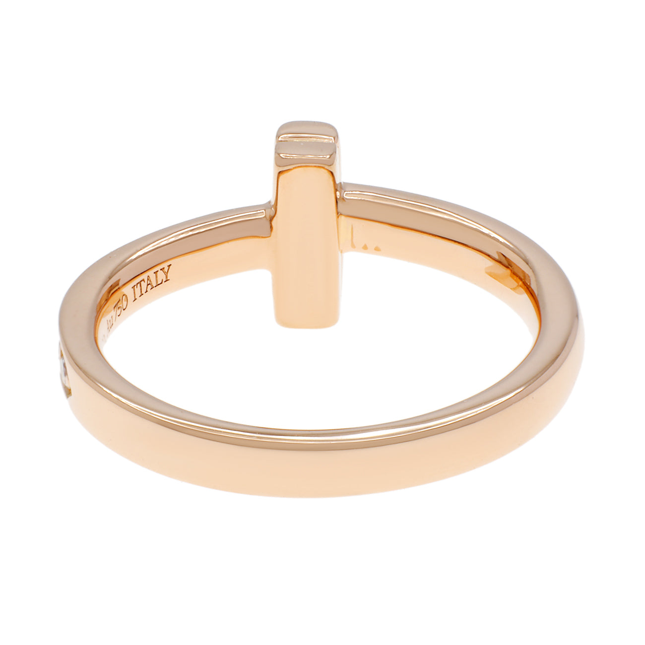 Exclusive Tiffany & Co. 18K Rose Gold Diamond T1 Ring — Back View