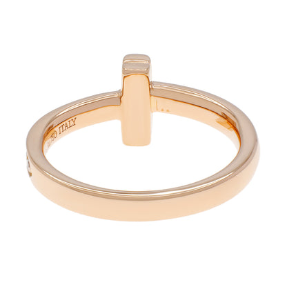 Exclusive Tiffany & Co. 18K Rose Gold Diamond T1 Ring — Back View