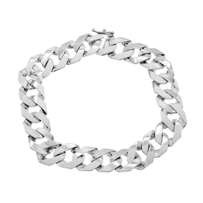 Exclusive 10K White Gold Curb Link Bracelet — Side View