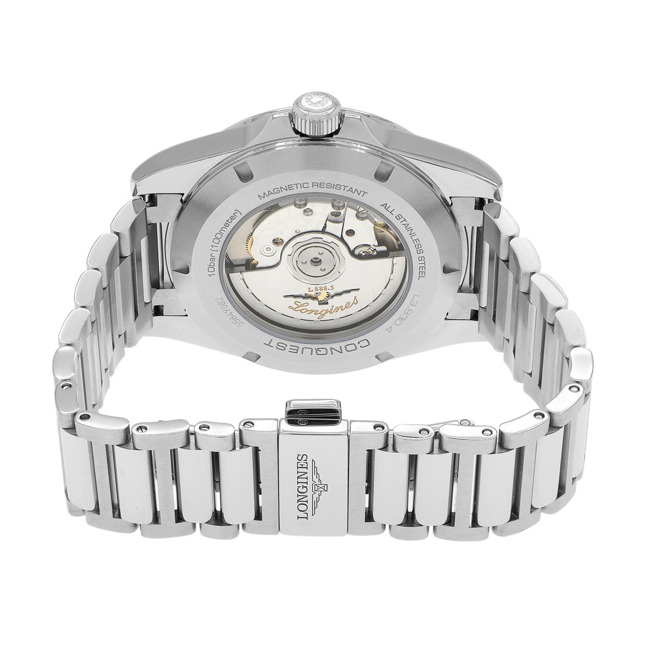 Exclusive Longines Stainless Steel Conquest L3.830.4.02.6 — Side View