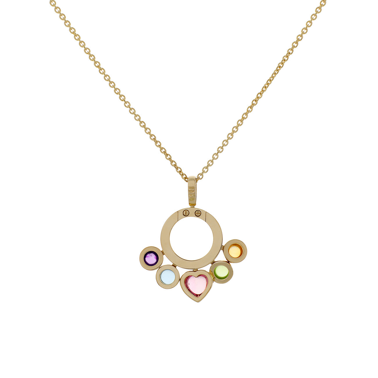 Exclusive Bulgari 18K Yellow Gold Allegra Pendant Necklace — Side View