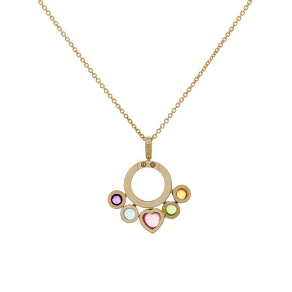 Exclusive Bulgari 18K Yellow Gold Allegra Pendant Necklace — Side View
