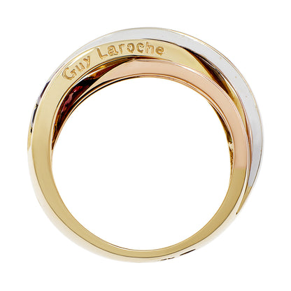 Exclusive 18K Yellow Gold Guy Laroche Brazilian Mix Crossover Ring — Side View