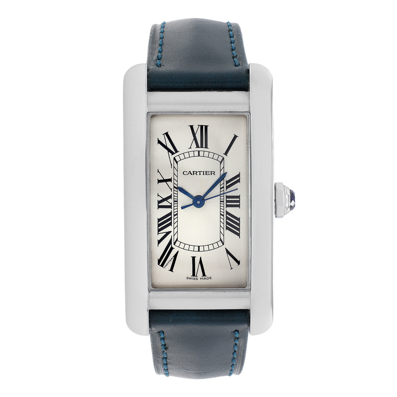 Exclusive Cartier Stainless Steel Tank Americaine Medium WSTA0017 — Front View