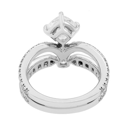 Exclusive 18K White Gold 1.01 Carat Cushion Diamond Ring — 4 — Side View