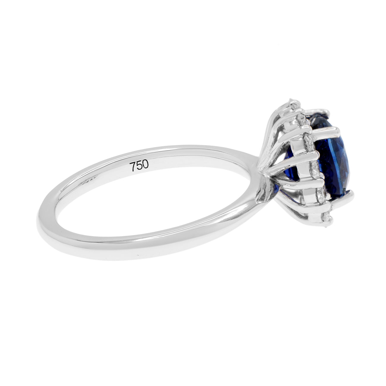 Exclusive 18K White Gold 1.95 Carat Sapphire Ring — 4 — Side View