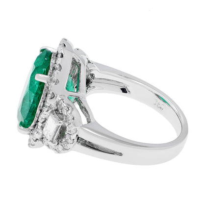 Exclusive 18K White Gold 5.88 Carat Emerald Ring — 4.0 — Side View