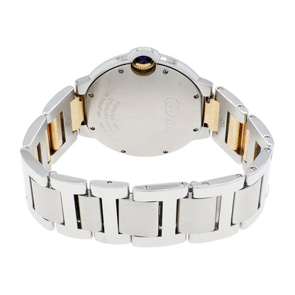 Exclusive Cartier Stainless Steel 18K Yellow Gold Ballon Bleu 36mm W69008Z3 — Side View