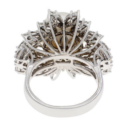Exclusive 18K White Gold 13.8mm South Sea Pearl Diamond Ring — 6 — Side View