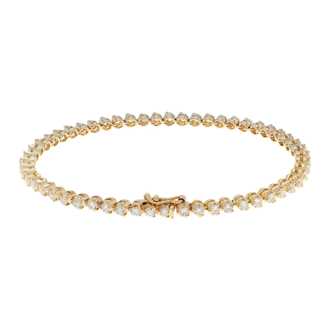 Exclusive 14K Yellow Gold 2.65 Carat Tennis Bracelet — Side View
