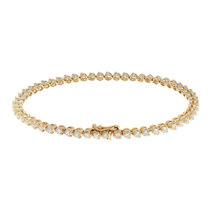 Exclusive 14K Yellow Gold 2.65 Carat Tennis Bracelet — Side View