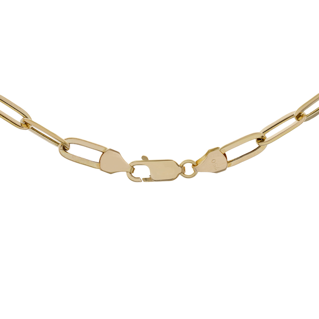 Exclusive 18K Yellow Gold Paperclip Chain — Side View