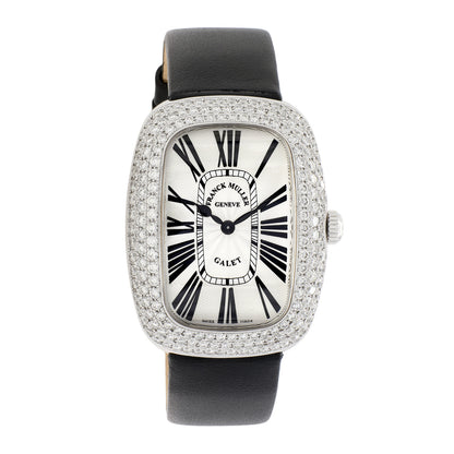 Exclusive Franck Muller Stainless Steel Diamond Galet 3002 L QZ R D3 — Front View