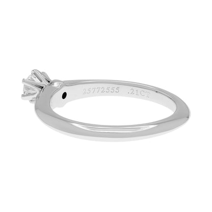 Exclusive Tiffany & Co. Platinum 0.21 Carat Diamond Solitaire Engagement Ring — Back View