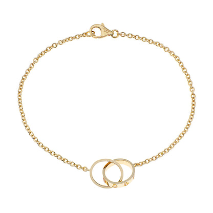 Exclusive Cartier 18K Yellow Gold Love Bracelet on Chain — Front View