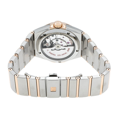 Exclusive Omega Stainless Steel 18K Rose Gold Constellation 123.20.38.21.06.001 — Side View