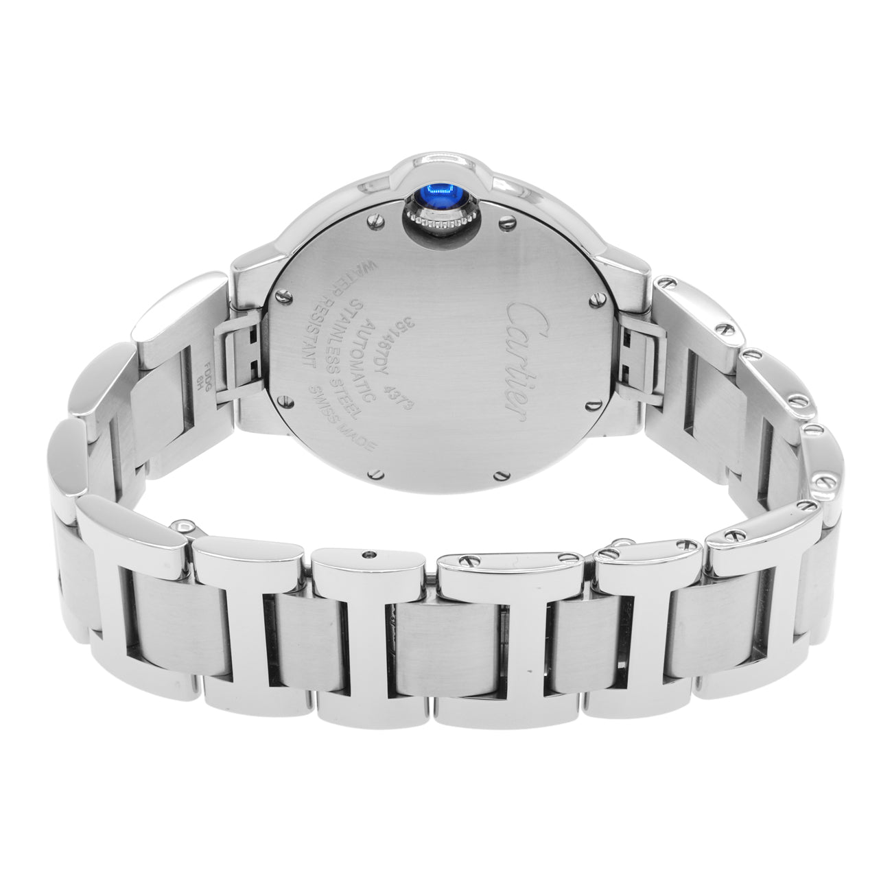 Exclusive Cartier Stainless Steel Diamond Ballon Bleu 33mm Automatic W4BB0023 — Side View