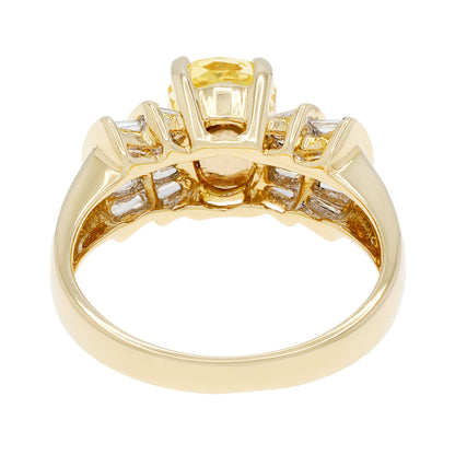 Exclusive 18K Yellow Gold 2.29ct Fancy Yellow Sapphire Diamond Ring — 4.5 — Side View