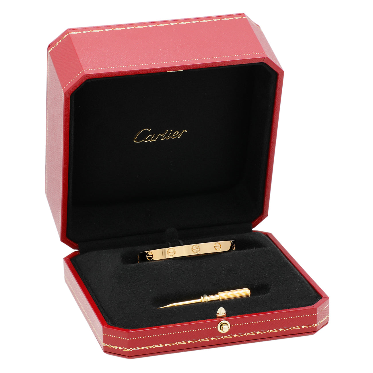 Exclusive Cartier 18K Yellow Gold Classic Love Bracelet — Back View