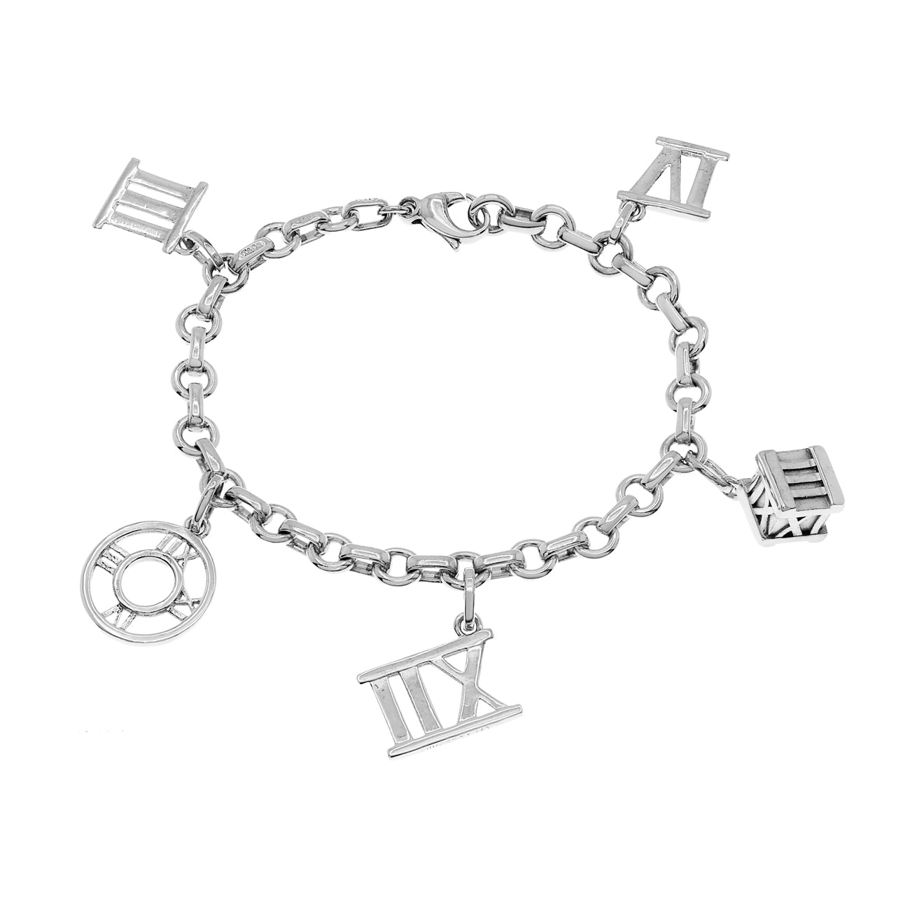 Exclusive Tiffany & Co. Sterling Silver Atlas Charm Bracelet — Side View