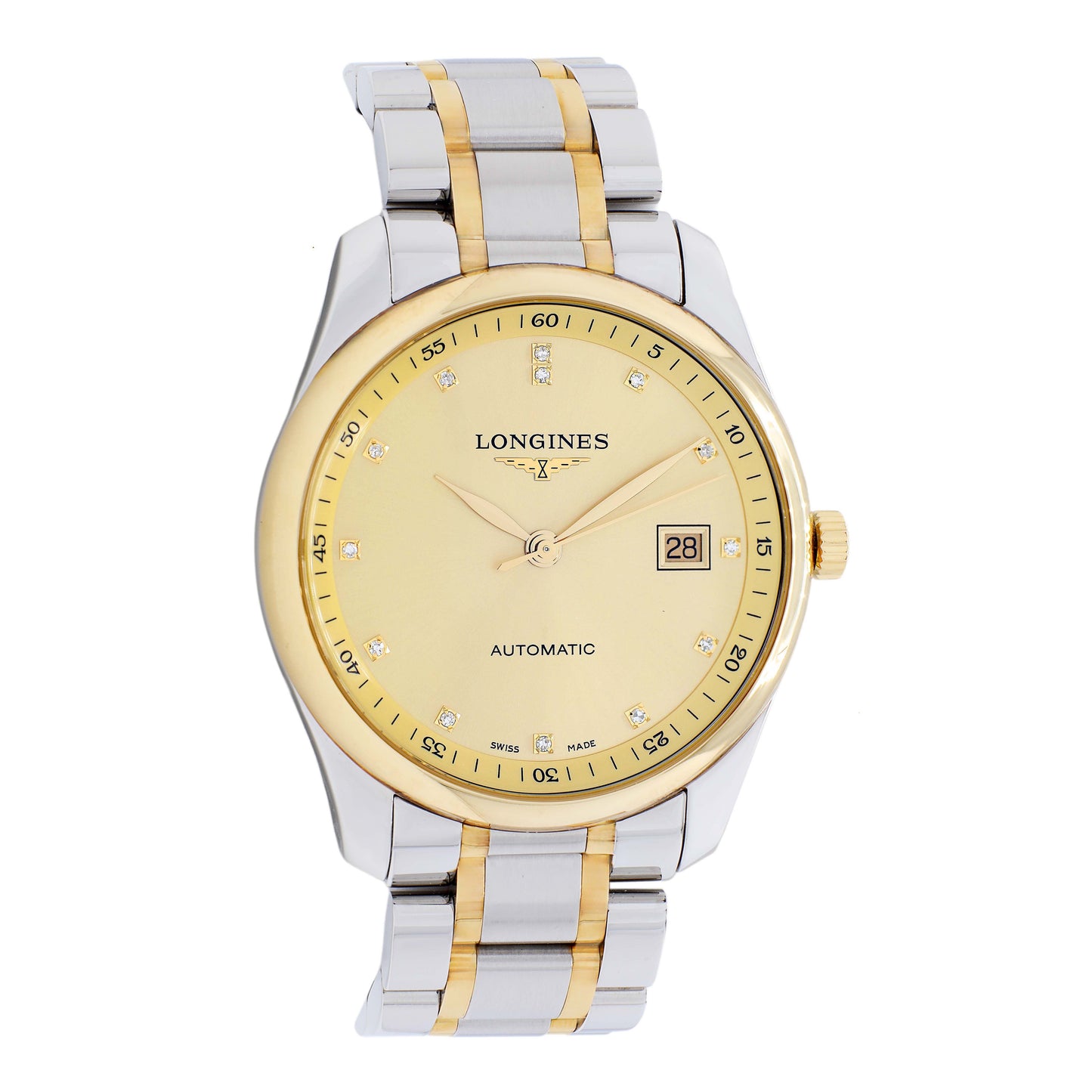 Exclusive Longines Stainless Steel 18K Yellow Gold Master Collection L2.793.5.37.7 — Front View