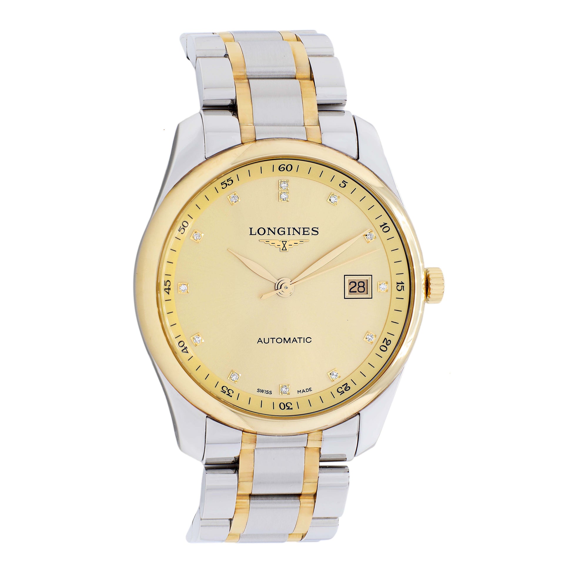 Exclusive Longines Stainless Steel 18K Yellow Gold Master Collection L2.793.5.37.7 — Front View