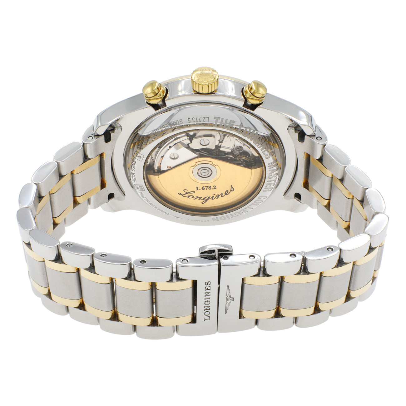 Exclusive Longines Stainless Steel 18K Yellow Gold Master Collection L2.773.5.78.7 — Side View