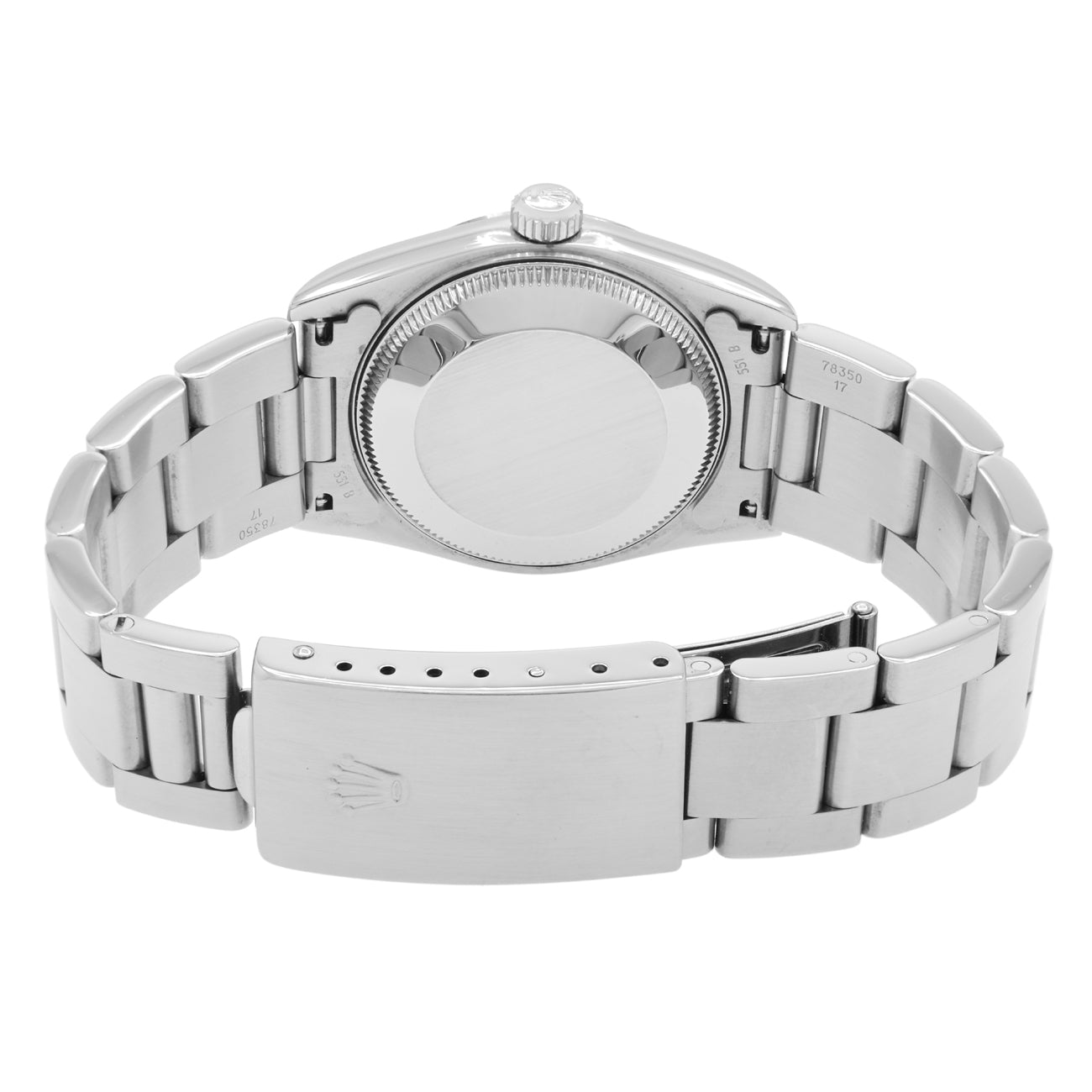 Exclusive Rolex Stainless Steel White Gold Oyster Perpetual 31 77014 — Side View