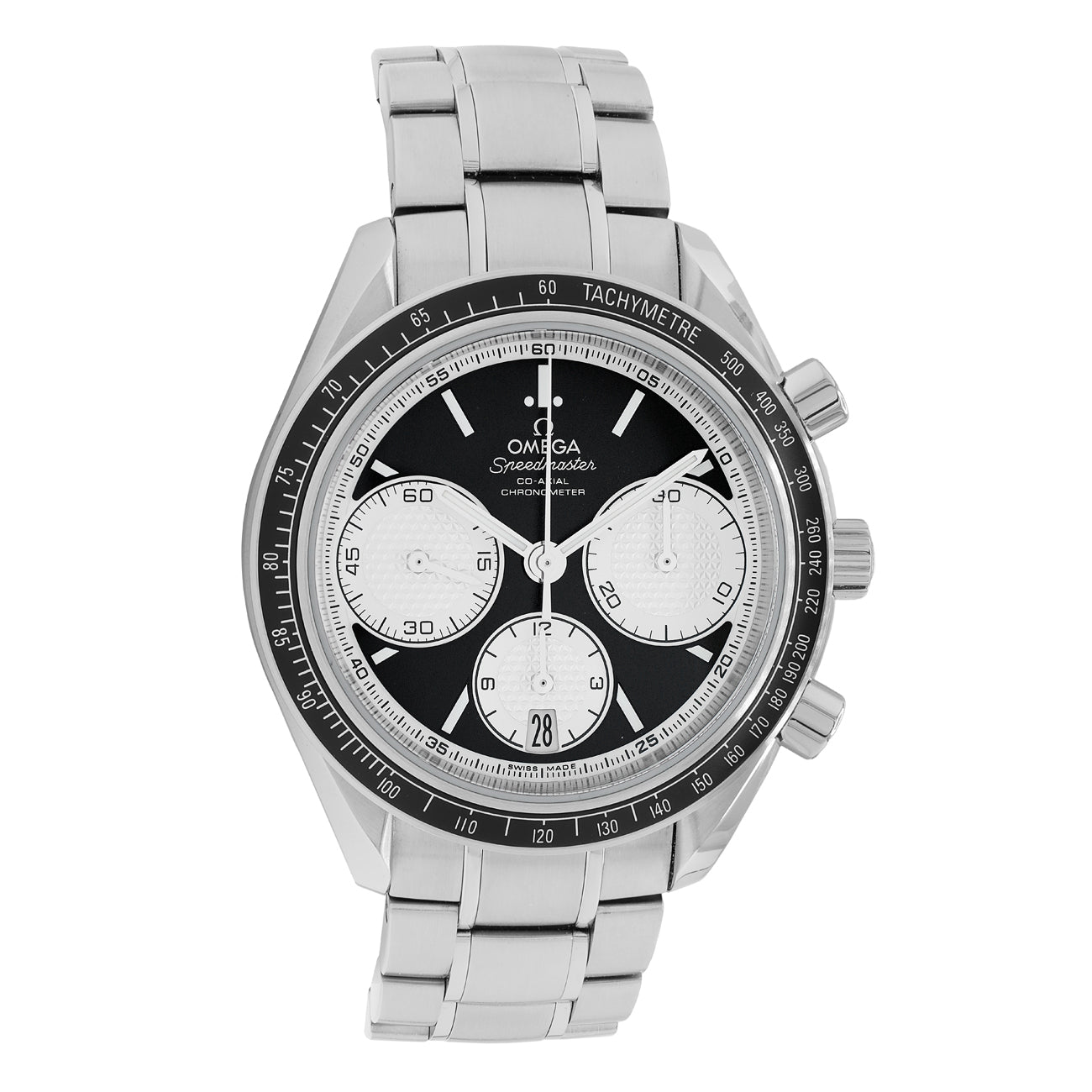 Exclusive Omega Stainless Steel Speedmaster Racing Chronograph 326.30.40.50.01.002 — Front View