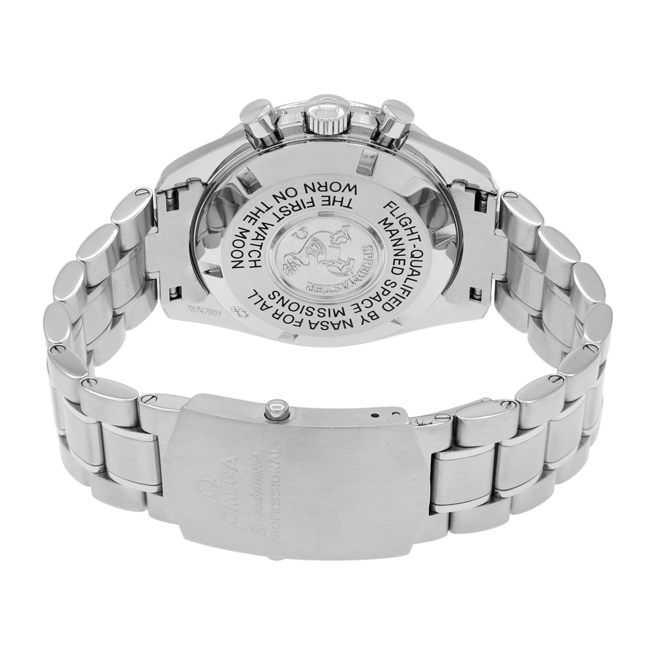 Exclusive Omega Stainless Steel Speedmaster Professional Moonwatch 311.30.42.30.01.005 — Side View