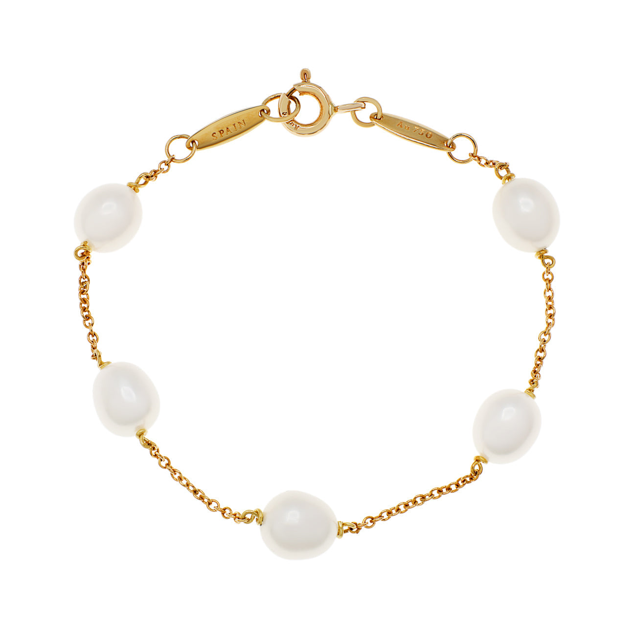Exclusive Tiffany & Co. 18K Yellow Gold Elsa Peretti Pearls by the Yard Bracelet — Side View