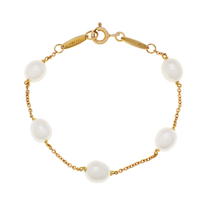 Exclusive Tiffany & Co. 18K Yellow Gold Elsa Peretti Pearls by the Yard Bracelet — Side View
