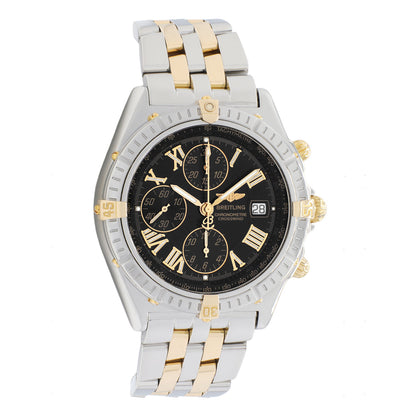 Exclusive Breitling Stainless Steel 18K Yellow Gold Crosswind Chronograph B13355 — Front View