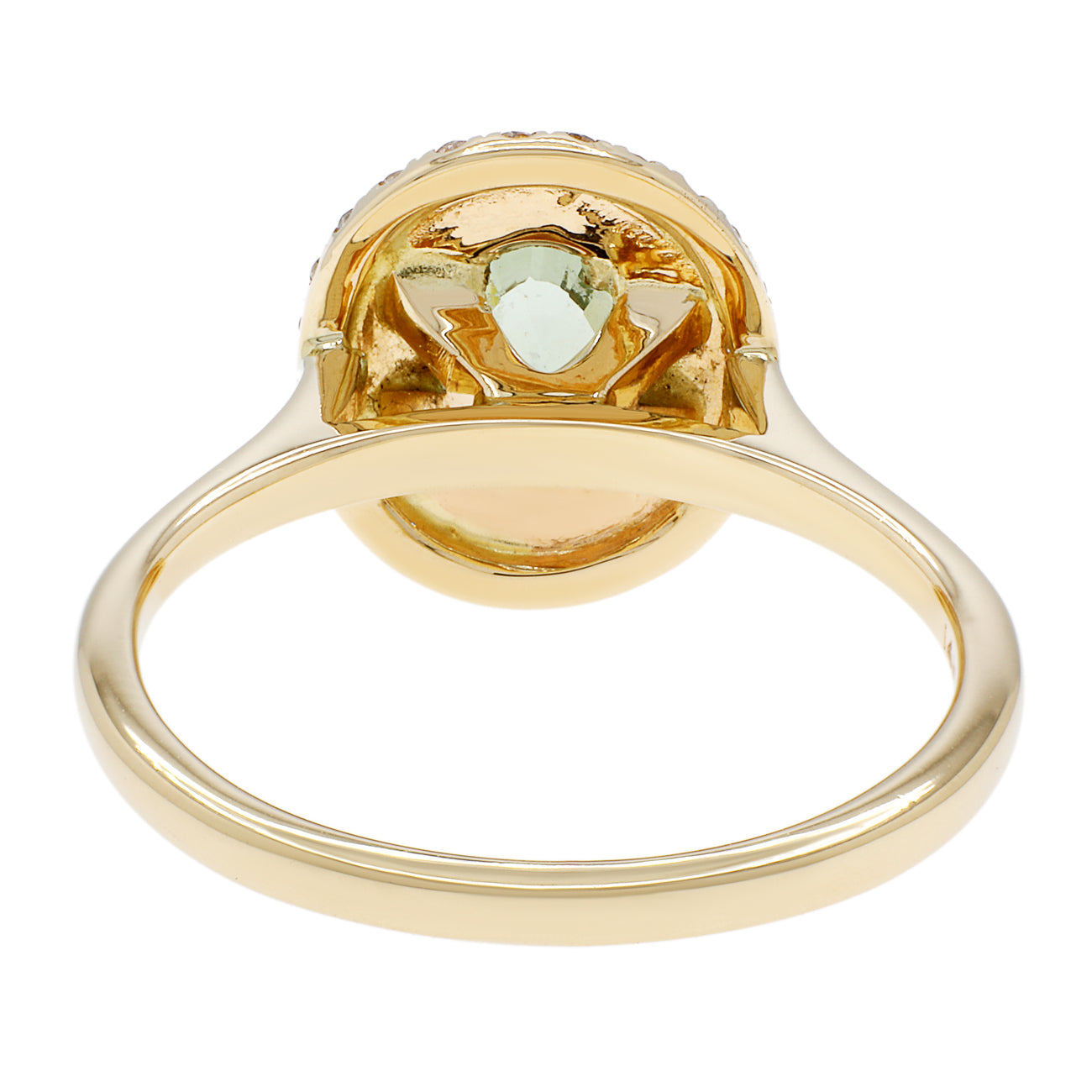 Exclusive 14K Yellow Gold 2.63 Carat Green Sapphire Ring — 5.5 — Back View