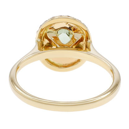 Exclusive 14K Yellow Gold 2.63 Carat Green Sapphire Ring — 5.5 — Back View