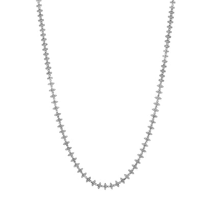 Exclusive 14K White Gold 2.46 Carat Quatrefoil Diamond Necklace — Side View